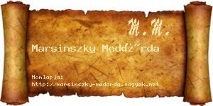 Marsinszky Medárda névjegykártya